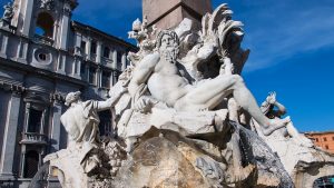 The fountain of the four rivers in Rome