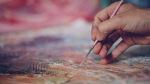 Artist painting
